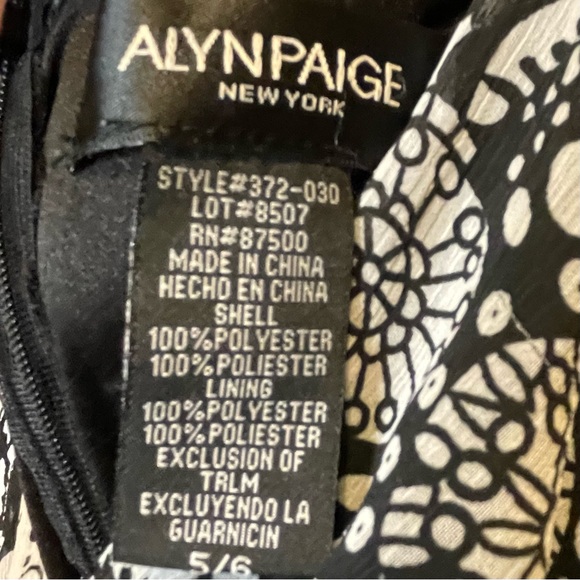 Alyn Paige New York Womens Tiered Maxi Tent Dress Black & White Sz 5/6 - Picture 3 of 7